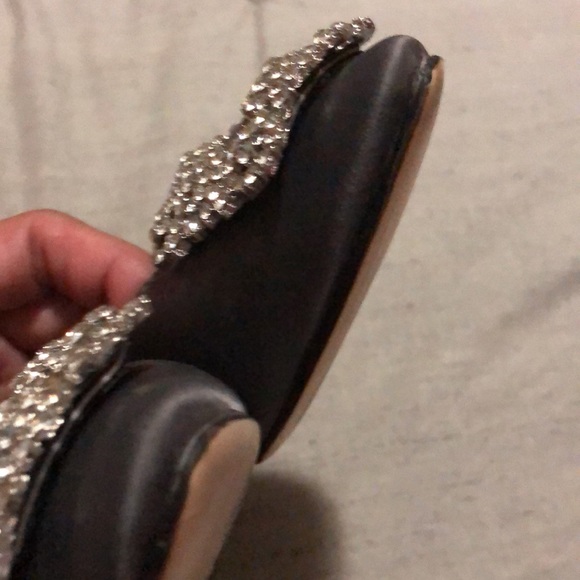 Authentic MANOLO BLAHNIK -Italy Rhinestone Gray Heeled Shoes S38 - Picture 15 of 17
